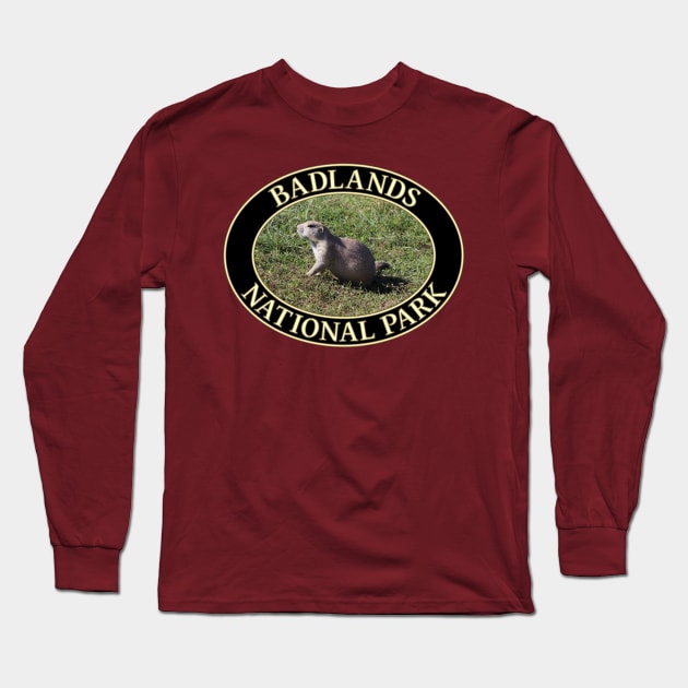 Prairie Dog at Badlands National Park in South Dakota Long Sleeve T-Shirt by GentleSeas